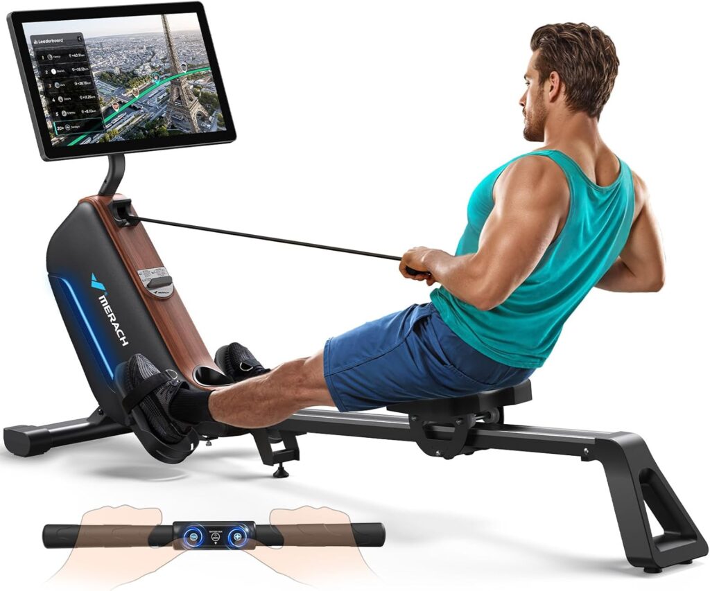 Home Rowing Machine: Quiet Electromagnetic Resistance for Full-Body Workouts