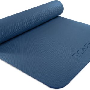 TONE Fitness Yoga Mat 1/4" Thick Non Slip Exercise & 1/4" Thick Non-Slip Yoga Mat for Pilates & Exercise