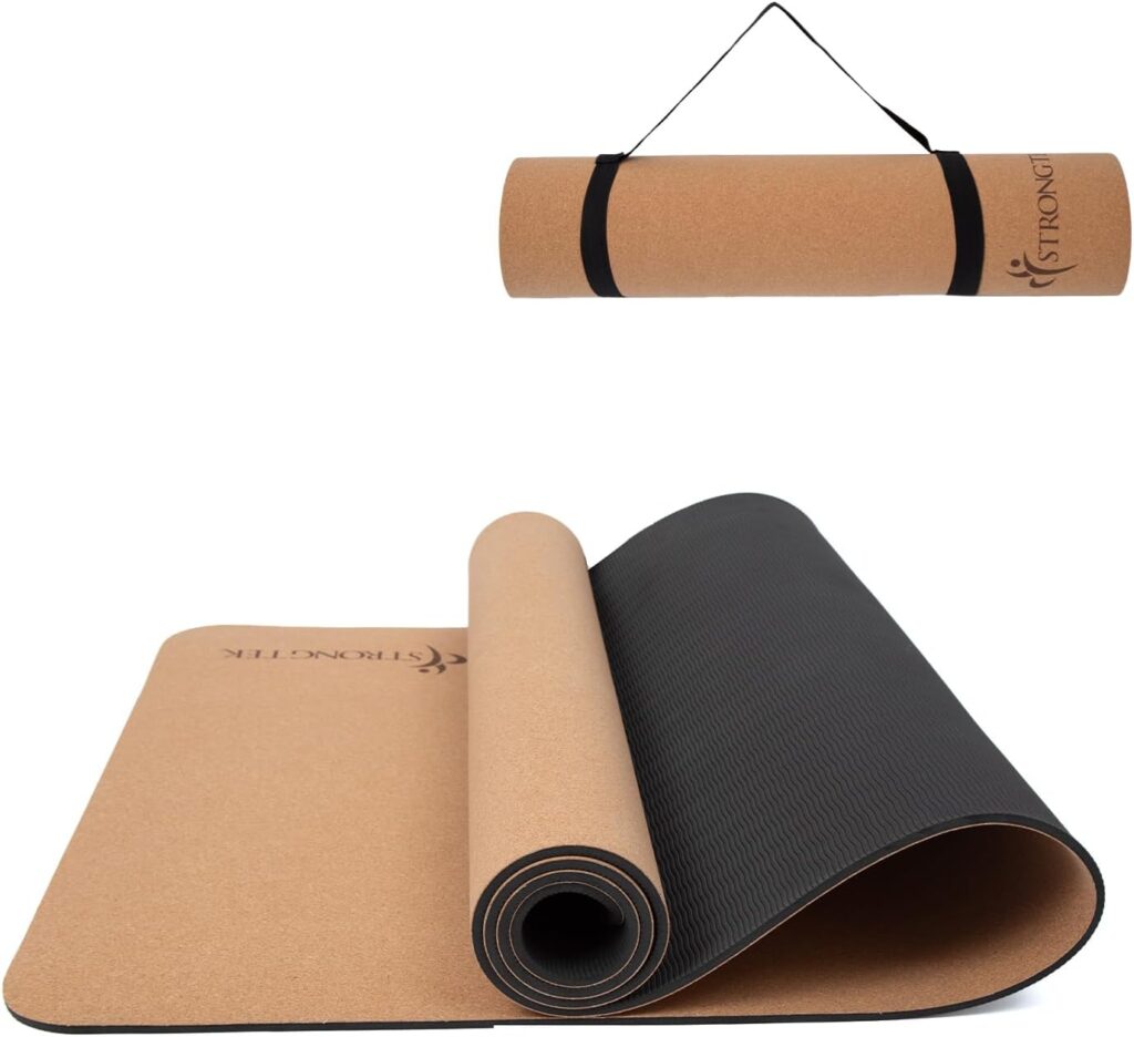 Eco-Friendly Cork Yoga Mat: 7mm Thick, Non-Slip for Home Practice