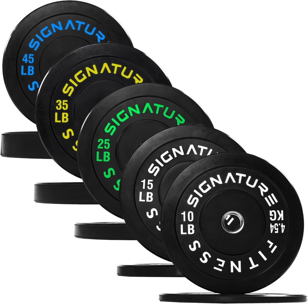 Durable Olympic Bumper Plates, 2-Inch Weight Set for Strength Training