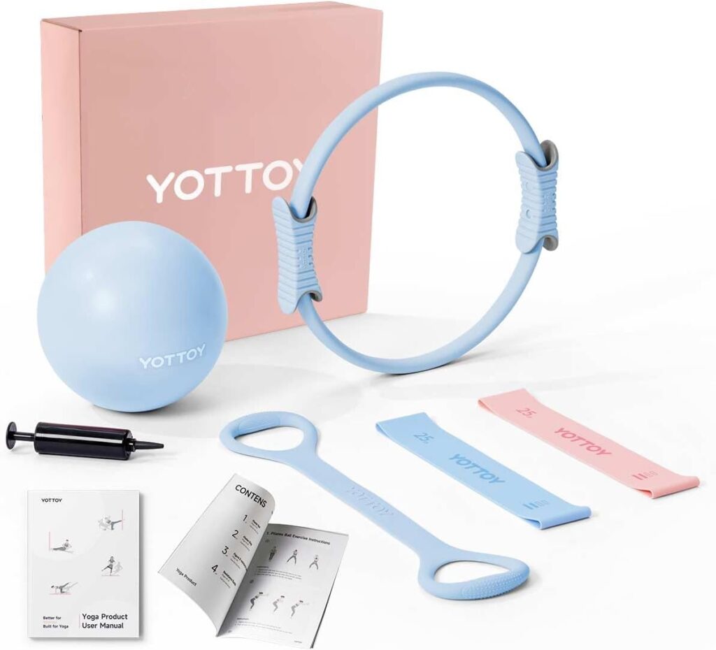 Pilates Ring Set with Magic Circle, Mini Ball & Resistance Band for Full Body Workout