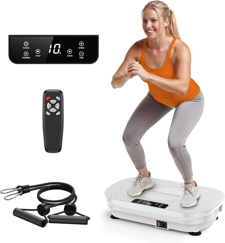 FEIERDUN Vibration Plate Exercise Machine for Lymphatic Drainage & Full-Body Workout