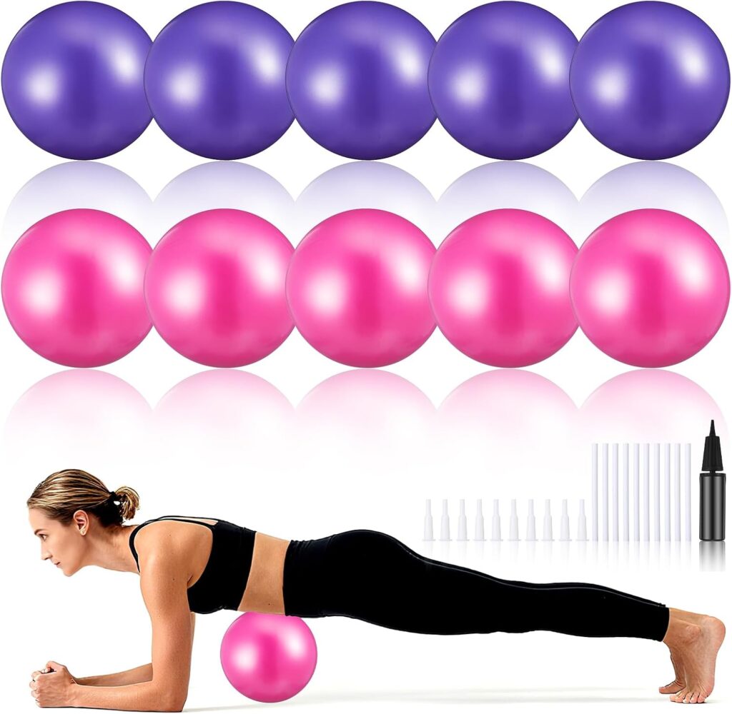 10-Pack 9 Inch Mini Exercise Balls for Pilates, Yoga & Core Training