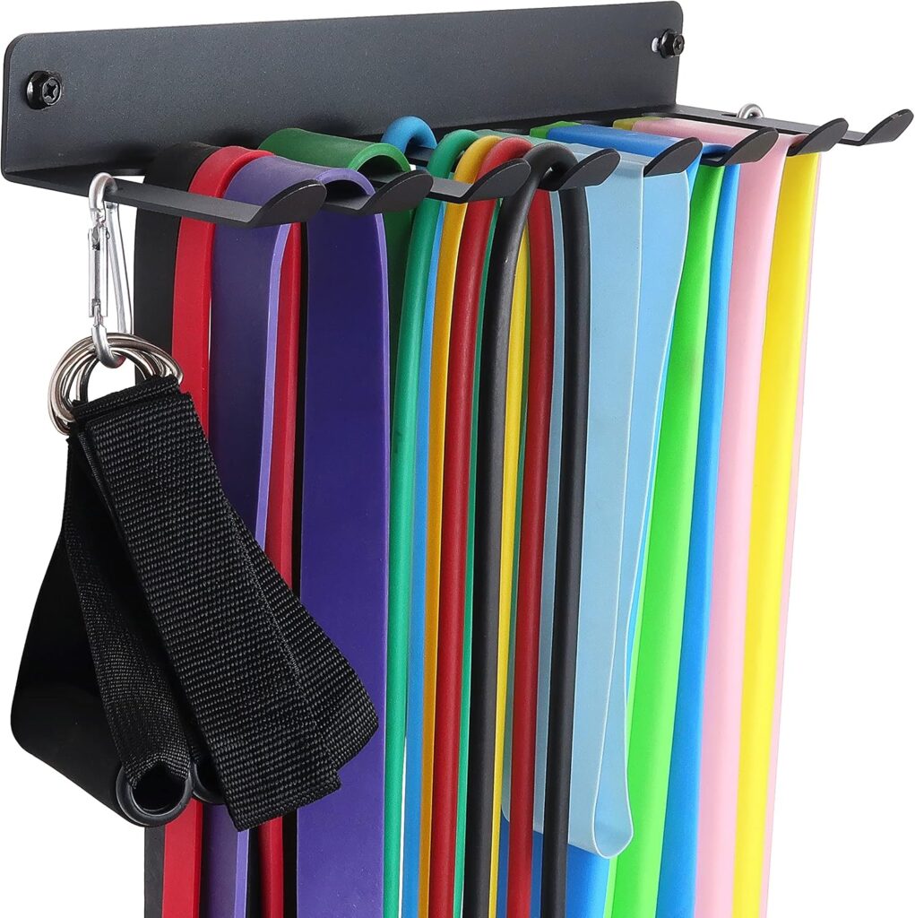 Wall Mount Gym Storage Rack for Resistance Bands & Barbells – Heavy Duty Organizer