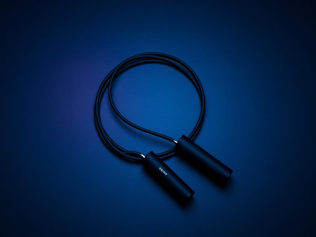Professional fitness jump rope on a dark background