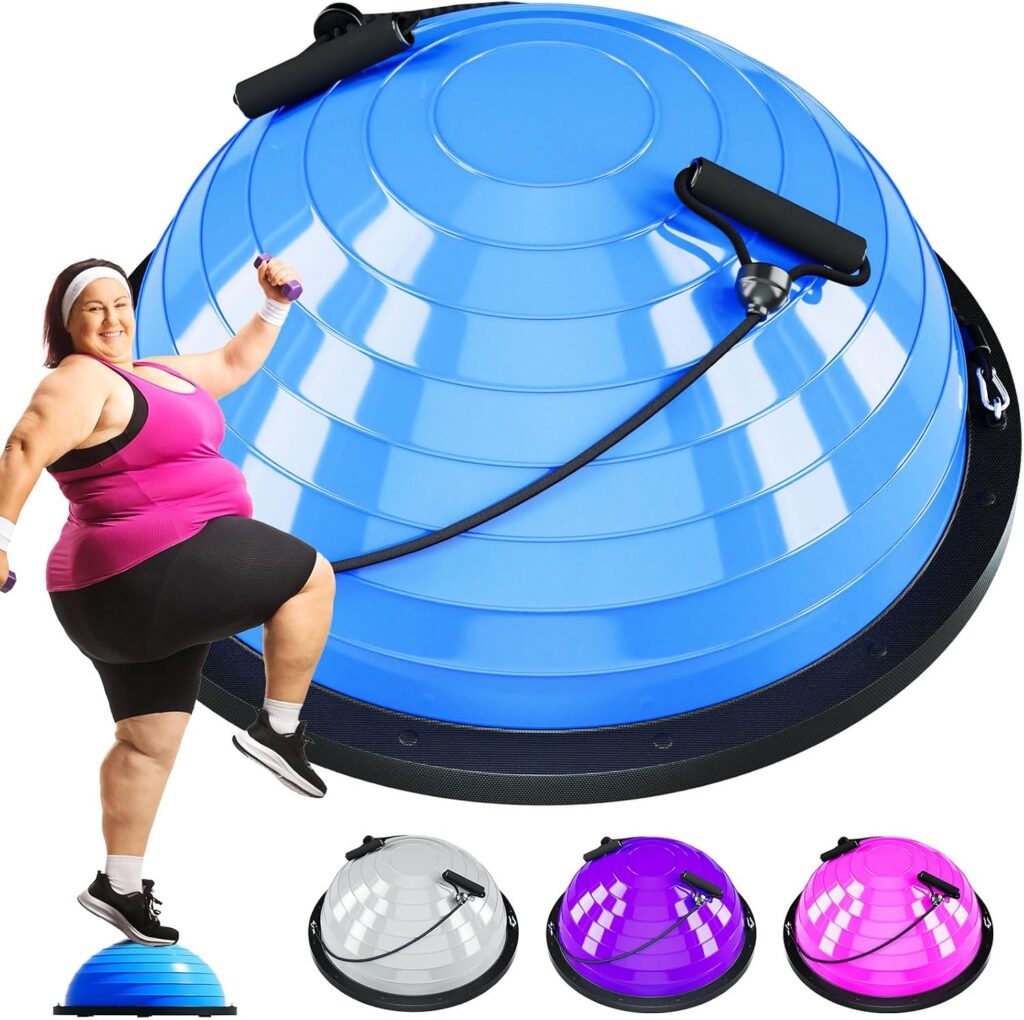 23 Inch Half Balance Ball Trainer for Core Workouts and Stability Exercise